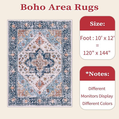 SERISSA 10x12 Area Rugs for Living Room, Large Washable Non-Slip Boho Rug - Image 6