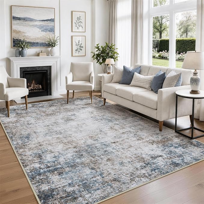 8x10 Area Rugs for Living Room Rug Washable: Abstract Large Rug for Dining Room - Image 3