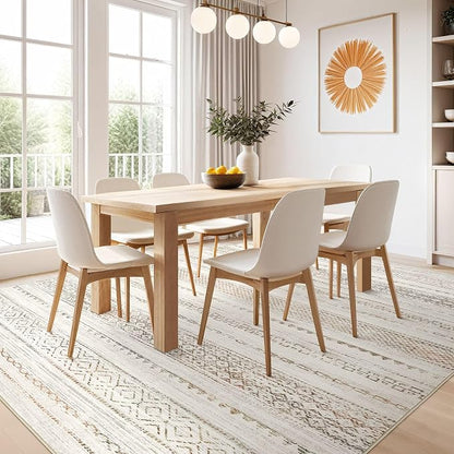 Nakagishi Area Rugs 9x12 Living Room Rug: Washable Boho Large Neutral Modern - Image 7