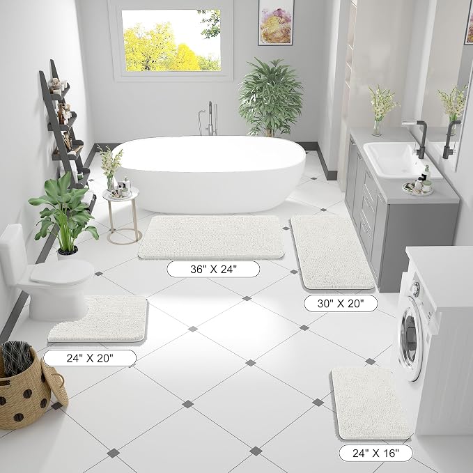 OLANLY Toilet Rugs U-Shaped 24x20, Extra Soft Absorbent Chenille Contour - Image 8
