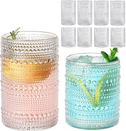 ZMOWIPDL 12oz & 15oz Hobnail Drinking Glasses, by ZMOWIPDL