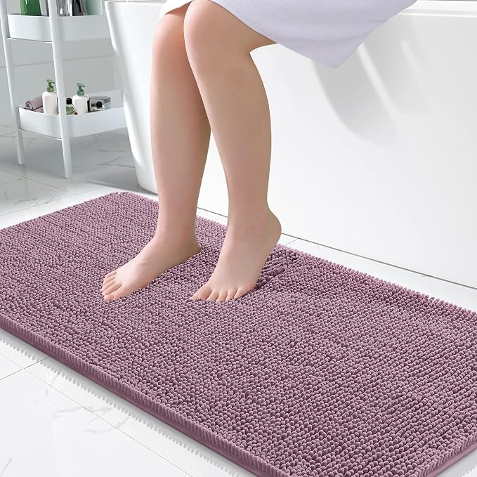 OLANLY Large Bathroom Rugs 50x30, Extra Soft Absorbent Chenille Bath Rugs by OLANLY