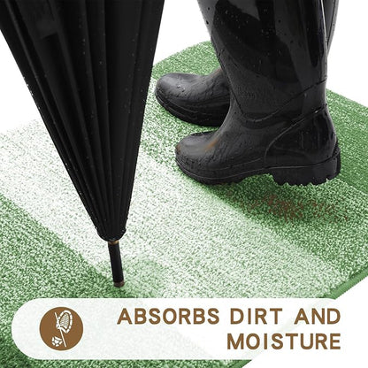 Kitinjoy Indoor Outdoor Door Mat, 30x17 Non-Slip Absorbent Dirt Trapper - Image 2