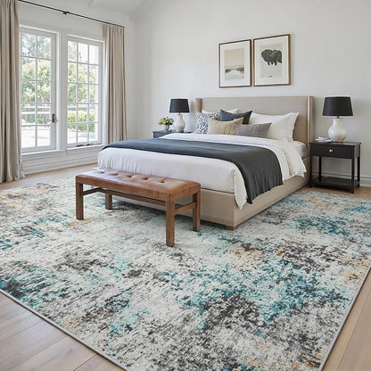 Area Rugs 9x12 Living Room: Large Soft Washable Rug Modern Abstract Anti-Skid - Image 3