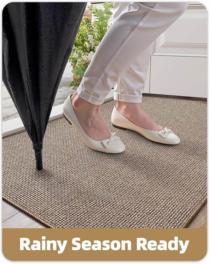 Color&Geometry Ultra Thin Indoor Door Mat 24"x36", Non Slip Rubber Backed Dirt - Image 7