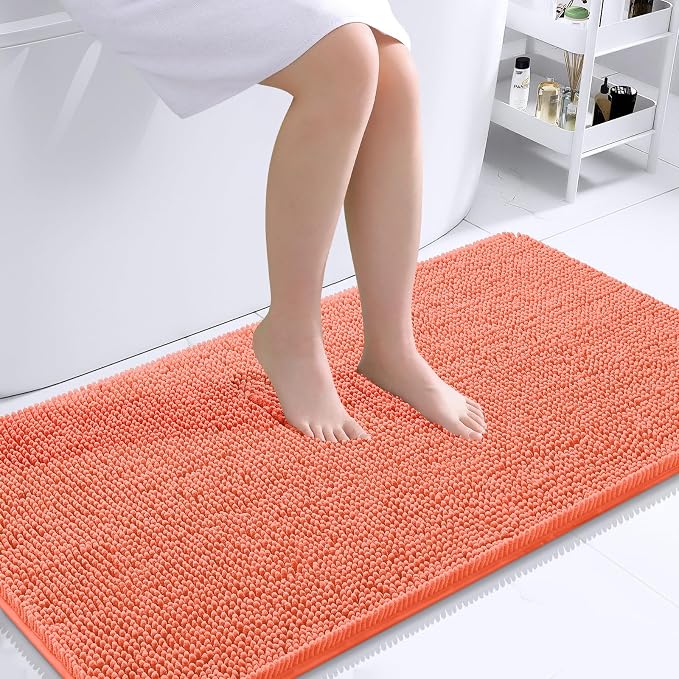 OLANLY Bathroom Runner Rugs 44x24, Extra Soft Absorbent Chenille Bath Rugs by OLANLY
