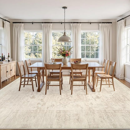 4x6 Area Rugs for Living Room: Vintage Boho Neutral Washable Rug Indoor Soft - Image 9