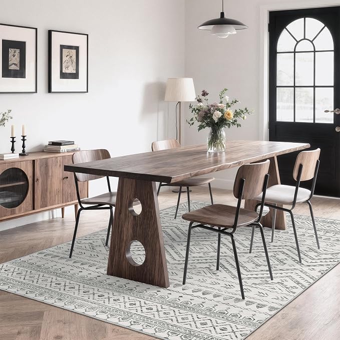 Miukiki 5x7 Area Rug for Living Room Moroccan Washable Rugs Non Slip Indoor - Image 9