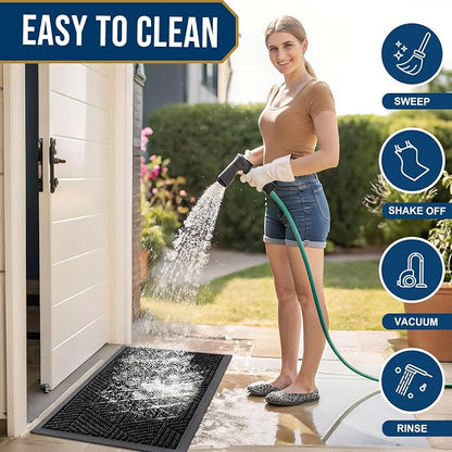 Smiry Front Door Mat Outside Entrance, Heavy Duty Sturdy Natural Rubber Doormat - Image 6