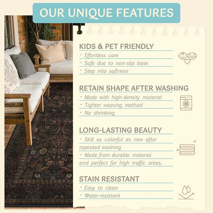 Washable 3x6 Wide Kitchen Entryway Runner Rug Non Slip - Image 5