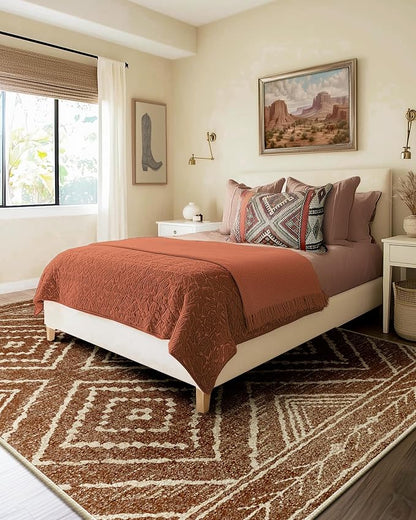 BESTSWEETIE Area Rug 5x8 Rug Machine Washable Non-Slip Low Pile Print Pattern - Image 9