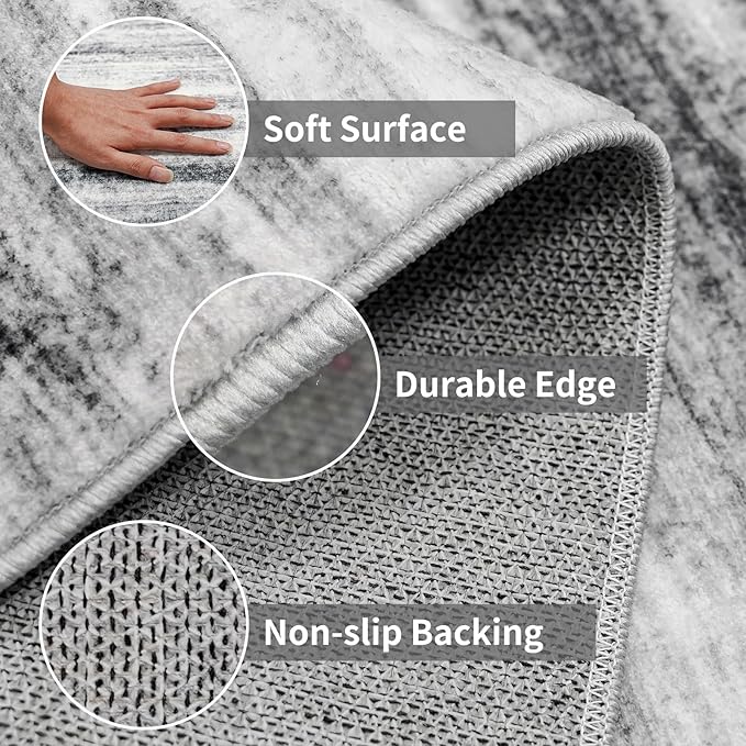 4x6 Rugs for Living Room: Non-Slip Washable Area Rug for Hallway Entryway - Image 5