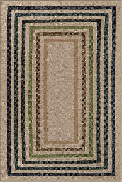 Lahome Enfys Modern Geometric Easy Jute Rug, 4x6 Washable Indoor Outdoor Carpet - Image 8