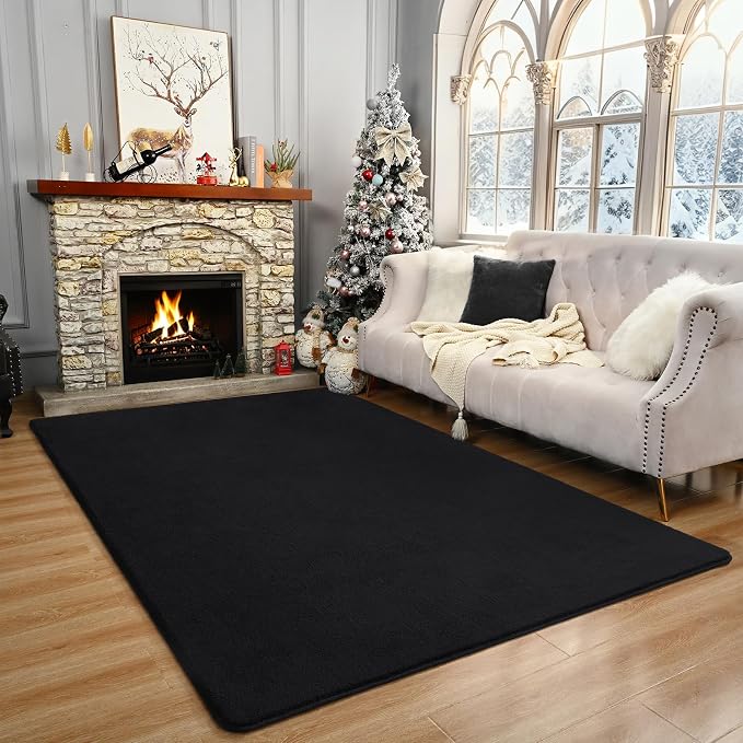 Amearea Large Modern Area Rugs for Bedroom Living Room, 5x8 Feet Black - Image 8