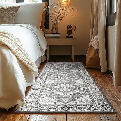 Lessymo Runner Rug for Hallway, Machine Washable Entryway Rugs Boho Faux Wool - Image 2