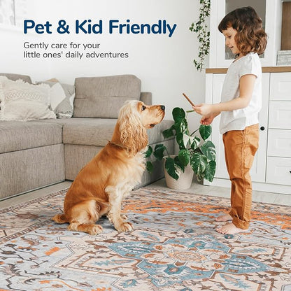 Lessymo 5x7 Area Rugs- Machine Washable Area Rugs, Super Soft Faux-Wool Area Rug - Image 5