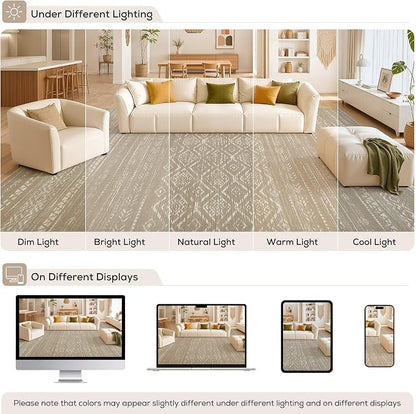 Nakagishi Area Rug Living Room Rugs: 10x12 Large Soft Machine Washable Boho - Image 9