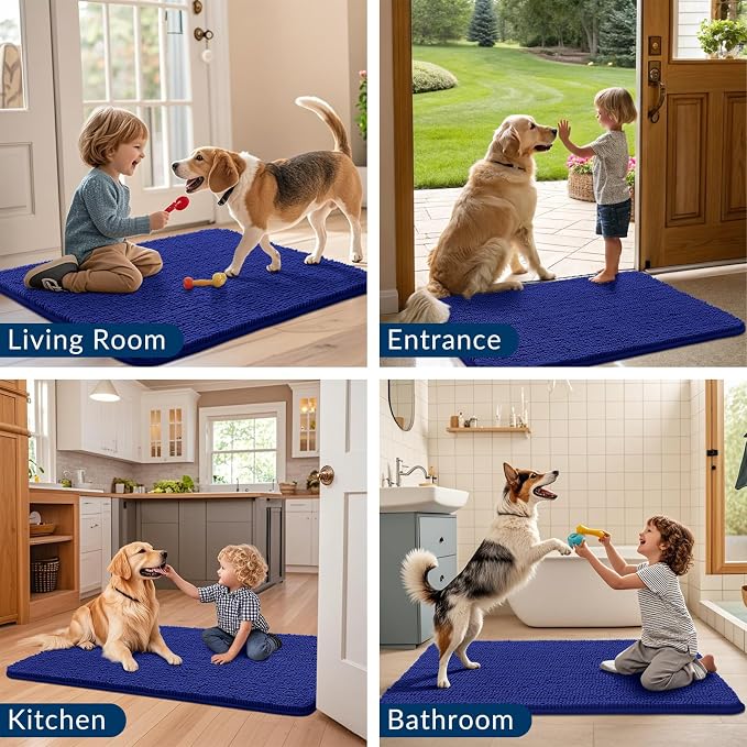 Smiry Dog Door Mat for Muddy Paws 30x20, Absorbent Dirt Trapper, Non-Slip - Image 7