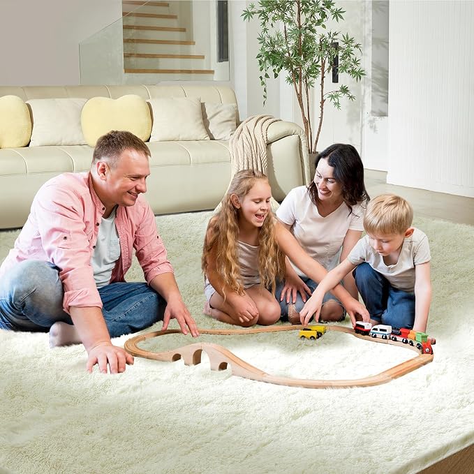 Ultra Soft Rug for Living Room, 6X9 Fluffy Shag Area Rug for Bedroom, Modern - Image 5