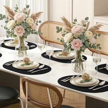 Placemats Set of 8, 11.8 x 17 Inch, Waterproof Wipeable Reversible PU Placemat - Image 9