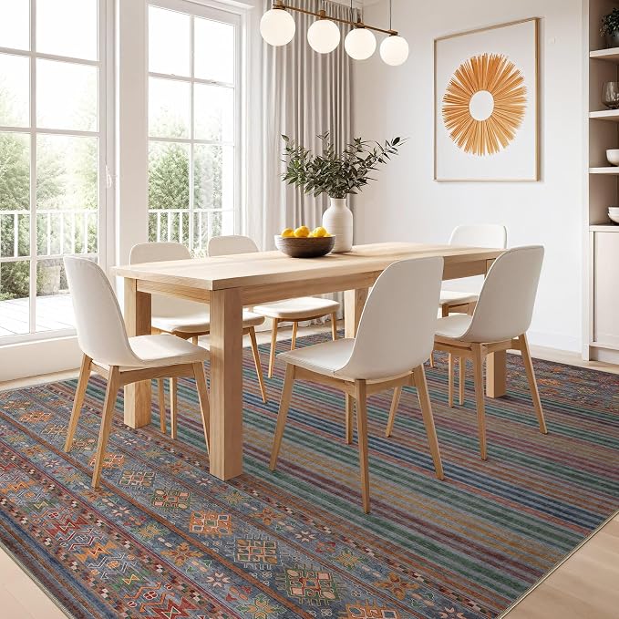 Nakagishi 5X7 Area Rugs Living Room: Washable Large Vintage Rug Neutral - Image 6