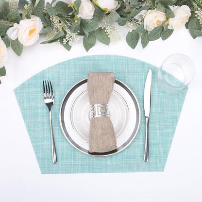 SHACOS Wedge Placemats Set of 4 Woven Vinyl Round Table Placemats Wipe Clean - Image 7