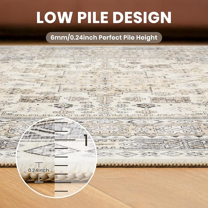 zesthome 8ft Round Rugs for Living Room, Non-Slip Washable Round Area Rugs - Image 7
