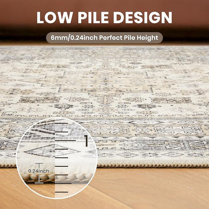 zesthome 8ft Round Rugs for Living Room, Non-Slip Washable Round Area Rugs - Image 7