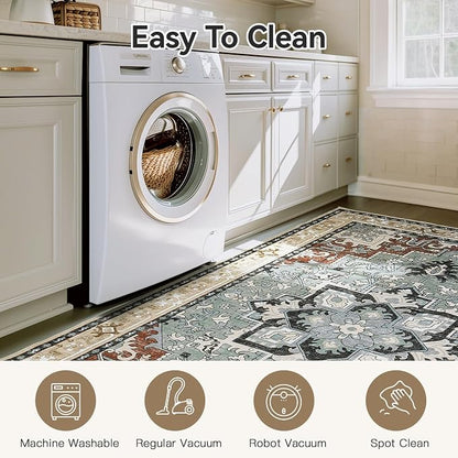 Lofus 6x9 Area Rugs for Living Room, Floral Washable Area Rug for Bedroom - Image 4