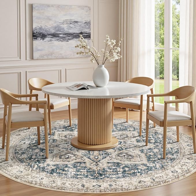 Tortania 8' Round Area Rug Living Room Rugs - Image 3