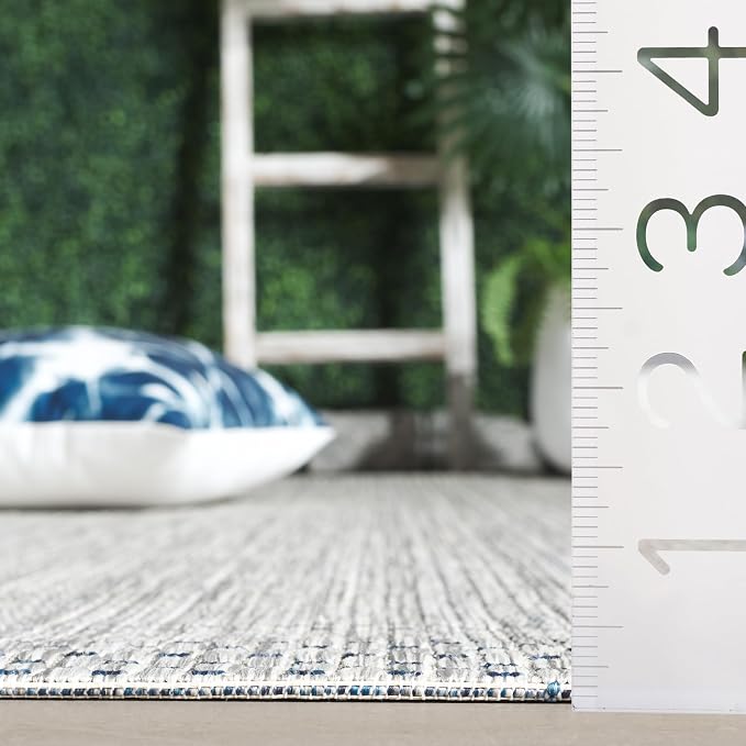 SAFAVIEH Washable Rug Outdoor Courtyard Collection 5'3" x 5'3" Round, - Image 3