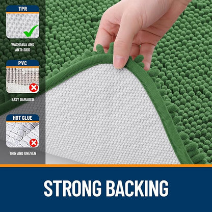 OLANLY Large Bathroom Rugs 59x35, Extra Soft Absorbent Chenille Bath Rugs - Image 6