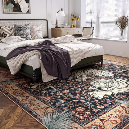 Moynesa Tiger Washable Area Rug, 9x12 Living Room Rug, Vintage Non Slip Large - Image 8