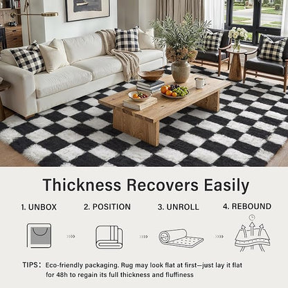 PureCozy Checkered Rug 7x10 for Living Room - Image 8