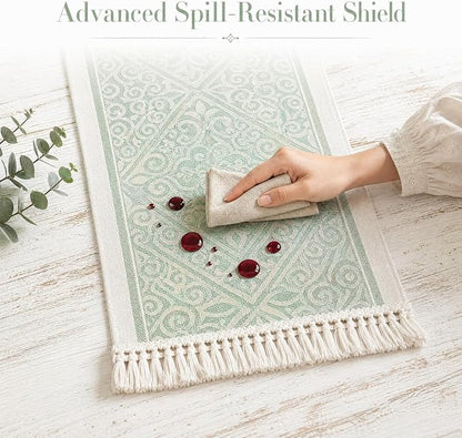 14x107 Damask Table Runner Waterproof French Vintage Dresser Scarf | Planning a - Image 3
