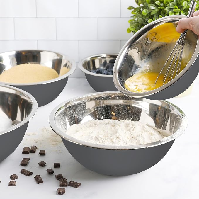Stainless Steel Mixing Bowls Set, 5-Piece Meal Prep & Food Storage | .75 - Image 6