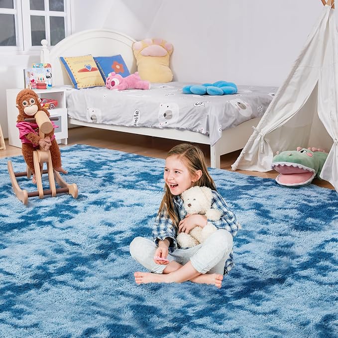 Ultra Soft Rug for Living Room, 6X9 Fluffy Shag Area Rug for Bedroom, Modern - Image 3