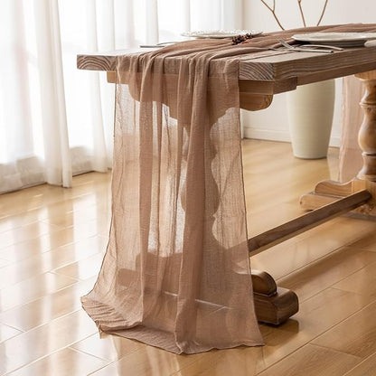 Nude Cheesecloth Table Runner 120 Inches - Image 4