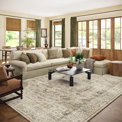 Washable Area Rugs for Living Room: 8x10 Bedroom Area Rugs Boho Vintage Rugs by palohom