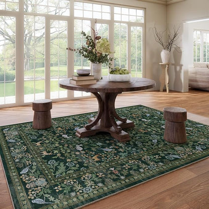 8x10 Area Rugs for Living Room: Washable Rug Vintage Rugs Stain Resistant Non - Image 7