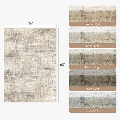 Lofus 3x5 Area Rug for Entryway, Washablee Soft Rugs for Bedroom, Living Room - Image 2