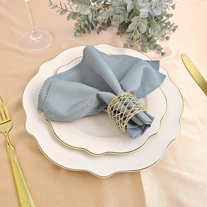 Gold Napkin Rings, Thanksgiving Christmas Napkin Rings Set of 12, Nickel-Plated - Image 3