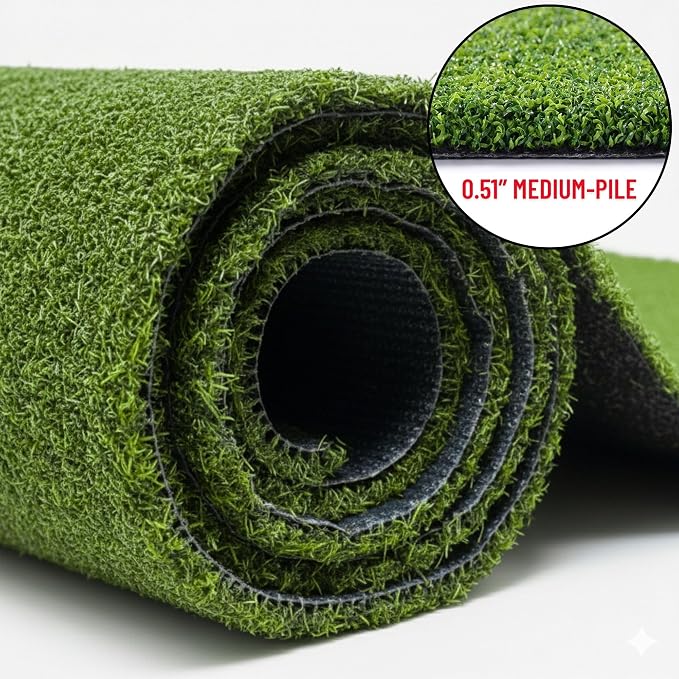 Ottomanson Artificial Grass Turf Runner Pro 31" x 30', Fake Grass Rug - Image 2