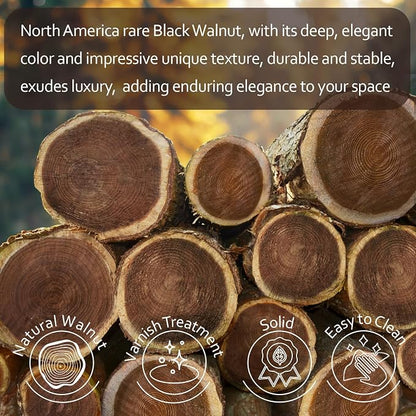 Wood Coasters Set of 4 with Holder, 4 Inch 100% Natural Walnut Wooden Drink - Image 4