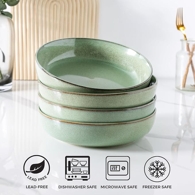 GBhome 8.75'' Large Ceramic Pasta Bowls, 38oz Stoneware Pasta Serving Bowls Set - Image 6