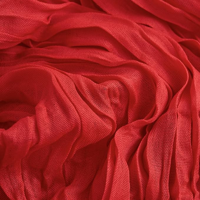 Asee'm 6pcs Red Cheesecloth Table Runner Christmas 10FT Boho Rustic Gauze | - Image 5