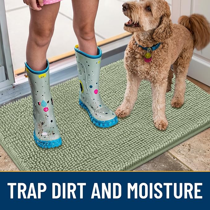 Smiry Dog Door Mat for Muddy Paws 36x24, Absorbent Dirt Trapper, Non-Slip - Image 3