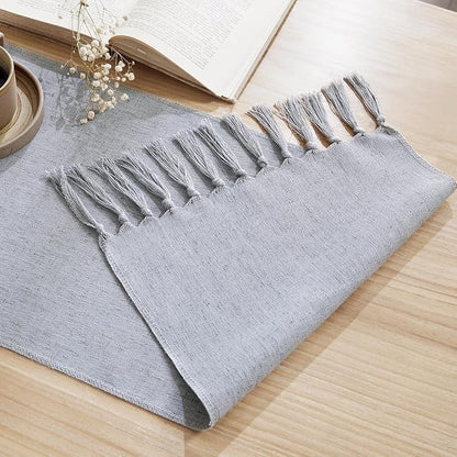 Cotton Linen Table Runner, 13x90 Inch, Machine Wash - Image 4
