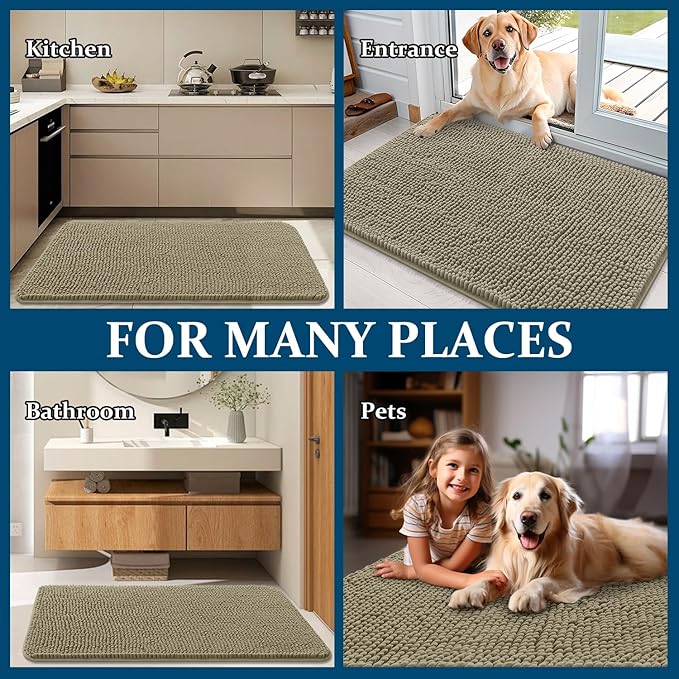 OLANLY Dog Door Mat for Muddy Paws 47x24, Absorbs Moisture and Dirt, Absorbent - Image 8