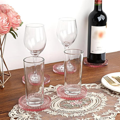 Modern Clear Coaster Set of 5- Glass Coasters - Image 2